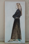 Woman in black dress by Obie Clark