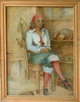 Woman sitting in an interior by Richard Ferguson